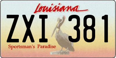 LA license plate ZXI381