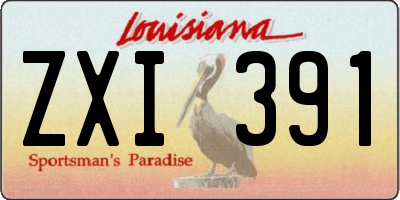 LA license plate ZXI391
