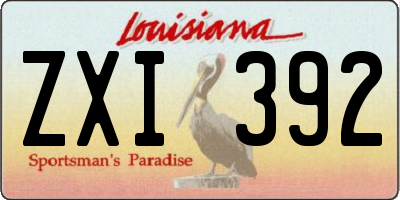LA license plate ZXI392