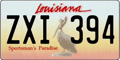 LA license plate ZXI394
