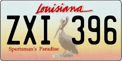 LA license plate ZXI396