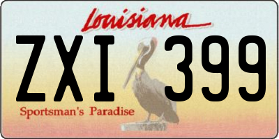 LA license plate ZXI399