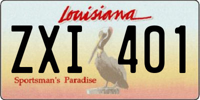 LA license plate ZXI401
