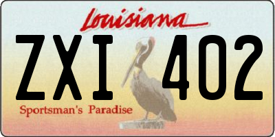 LA license plate ZXI402