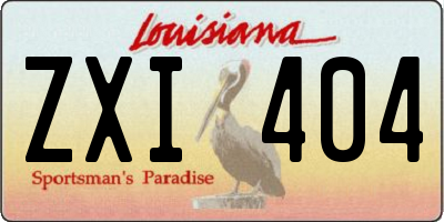 LA license plate ZXI404