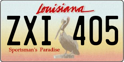 LA license plate ZXI405