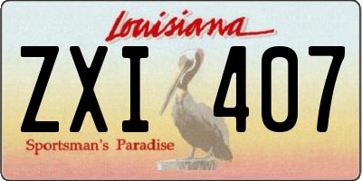 LA license plate ZXI407