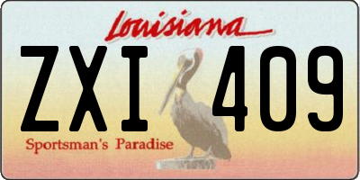 LA license plate ZXI409