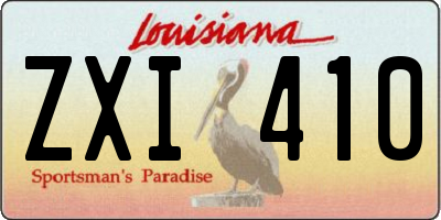LA license plate ZXI410