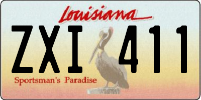 LA license plate ZXI411