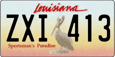 LA license plate ZXI413