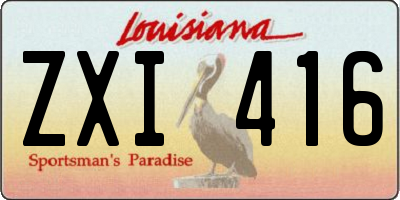 LA license plate ZXI416