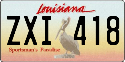 LA license plate ZXI418