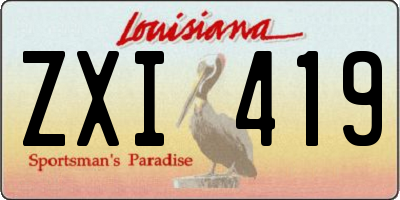 LA license plate ZXI419