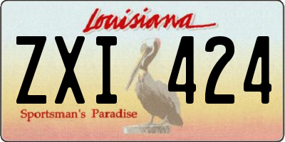 LA license plate ZXI424