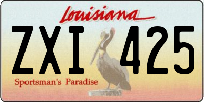 LA license plate ZXI425