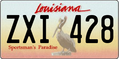 LA license plate ZXI428