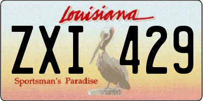 LA license plate ZXI429