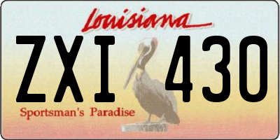 LA license plate ZXI430