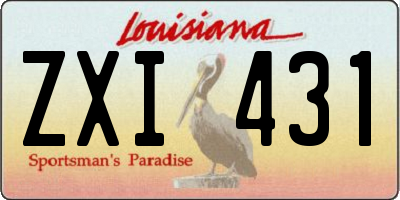 LA license plate ZXI431