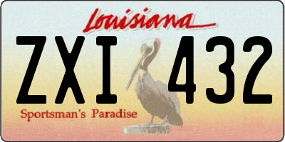 LA license plate ZXI432