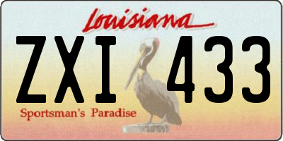 LA license plate ZXI433