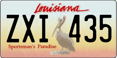 LA license plate ZXI435