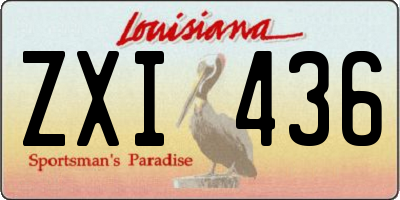 LA license plate ZXI436