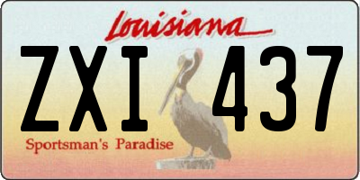 LA license plate ZXI437