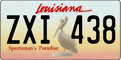 LA license plate ZXI438