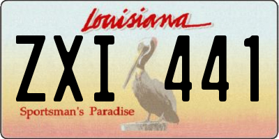 LA license plate ZXI441