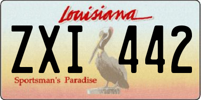 LA license plate ZXI442