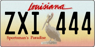 LA license plate ZXI444