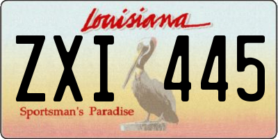 LA license plate ZXI445