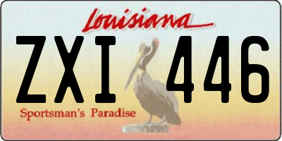 LA license plate ZXI446