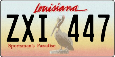LA license plate ZXI447