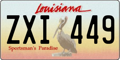 LA license plate ZXI449