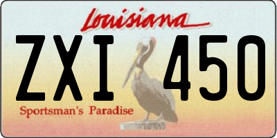 LA license plate ZXI450