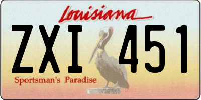 LA license plate ZXI451