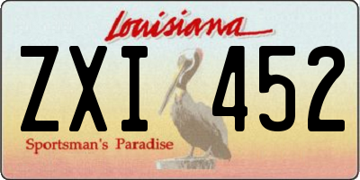 LA license plate ZXI452
