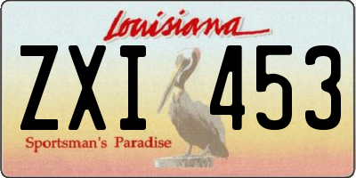 LA license plate ZXI453