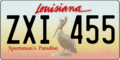 LA license plate ZXI455