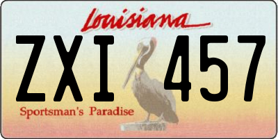 LA license plate ZXI457