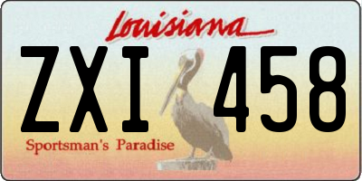 LA license plate ZXI458