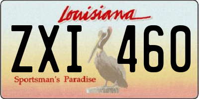 LA license plate ZXI460