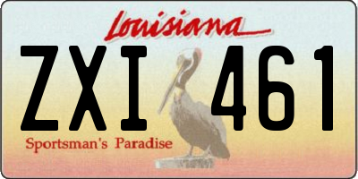 LA license plate ZXI461