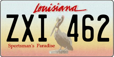 LA license plate ZXI462