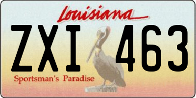 LA license plate ZXI463