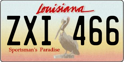 LA license plate ZXI466