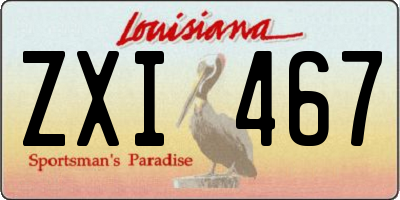 LA license plate ZXI467